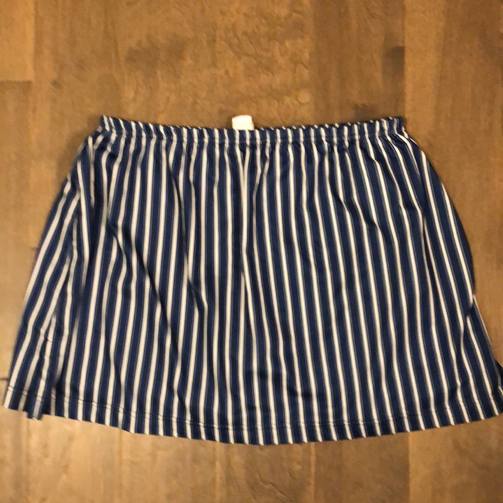 LeJ navy white stripe tennis skirt XXXL made in USA